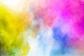 Color Holi Festival. Colorful explosion for Happy Holi powder. Royalty Free Stock Photo