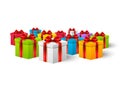 Color holiday gift boxes