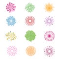 Color holiday party festival firework vector icons