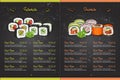 Color horisontal sushi menu Royalty Free Stock Photo