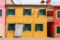 Color houses on Burano island near Venice