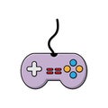 Color icon of the game controller. Flat cartoon style
