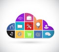 Color icons cloud computing illustration design Royalty Free Stock Photo
