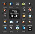 Color icons set in flat isometric illustration style, vector collection Royalty Free Stock Photo