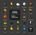 Color icons set in flat isometric illustration style, vector collection Royalty Free Stock Photo