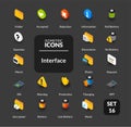 Color icons set in flat isometric illustration style, vector collection Royalty Free Stock Photo