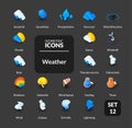 Color icons set in flat isometric illustration style, vector collection Royalty Free Stock Photo