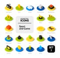 Color icons set in flat isometric illustration style, vector collection Royalty Free Stock Photo