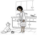 Black woman's cat does not like its food