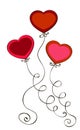 Color illustration balloons in the form of hearts Royalty Free Stock Photo