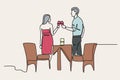 Color illustration of a couple enjoying a glass of wine