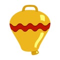 Color illustration of a cow bell with glare of light in a flat design style. Cow bell for livestock icon design element