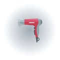 Electric hair drier, vector or color illustration