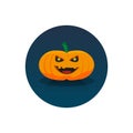 Color illustration festive pumpkin with glowing eyes for Halloween Royalty Free Stock Photo