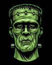 Color illustration of Frankenstein head Royalty Free Stock Photo