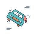 Color illustration icon for Accedental death, careless and accident