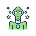 Color illustration icon for Alien, nonnative and space Royalty Free Stock Photo