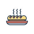 Color illustration icon for Bread, food and edible Royalty Free Stock Photo