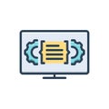 Color illustration icon for Compile, organize and update Royalty Free Stock Photo