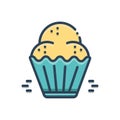 Color illustration icon for Cupcake, cookies and muffins