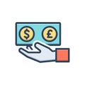 Color illustration icon for Currency, cash and finance Royalty Free Stock Photo