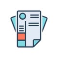 Color illustration icon for Cvs file, papers and document