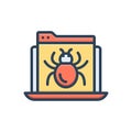 Color illustration icon for Debug, insect and spider Royalty Free Stock Photo