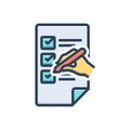 Color illustration icon for Does, checklist and document