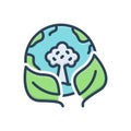Color illustration icon for Environment, habitat and earth