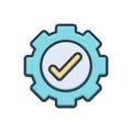 Color illustration icon for Established, situated and fixed