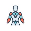 Color illustration icon for exoskeleton, mechanical and robot Royalty Free Stock Photo