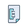 Color illustration icon for Ext, file and folder