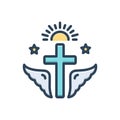 Color illustration icon for Faith, christianity and religion