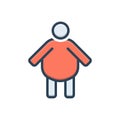 Color illustration icon for Fat, over and body