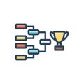 Color illustration icon for Finals, trophy and achievement