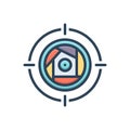 Color illustration icon for Focal, central and pivotal