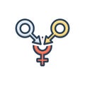 Color illustration icon for Gangbang, gender and adult