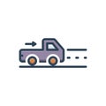 Color illustration icon for go, speed and truck