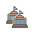 Color illustration icon for Governments, regime and federal