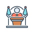 Color illustration icon for governor, controller and viceroy