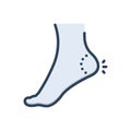 Color illustration icon for Heel, foot and ankle