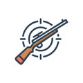 Color illustration icon for Hunting, hunt and shooting