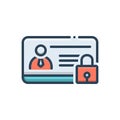 Color illustration icon for Identity protection, privacy and secure