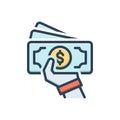 Color illustration icon for Installments, portion of debts and payment