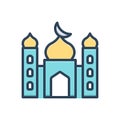 Color illustration icon for Islamic, muslim and mosque Royalty Free Stock Photo