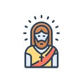 Color illustration icon for Jesus, christ and grace