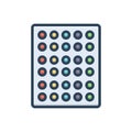 Color illustration icon for Latex, allergy and badge