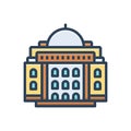 Color illustration icon for Legislature, assembly and capitol