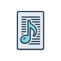 Color illustration icon for Lyric, music and song