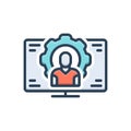 Color illustration icon for Management, administration and supervisor